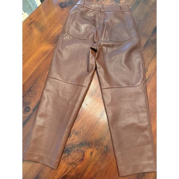 Aritzia Wilfred Oracle Faux Leather Balloon Pants Size 6 Brown EUC - Picture 15 of 16